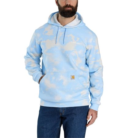 CARHARTT Loose Fit Midweight Hooded Watercolor Camo Sweatshirt, Moonstone Watercolor Camo/Malt, Medium, REG 105935-HC2MREG